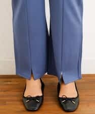 OLLBP29080 eur3(エウルキューブ) 【大きいサイズ】スリットカットソーフレアパンツ ブルー(55)