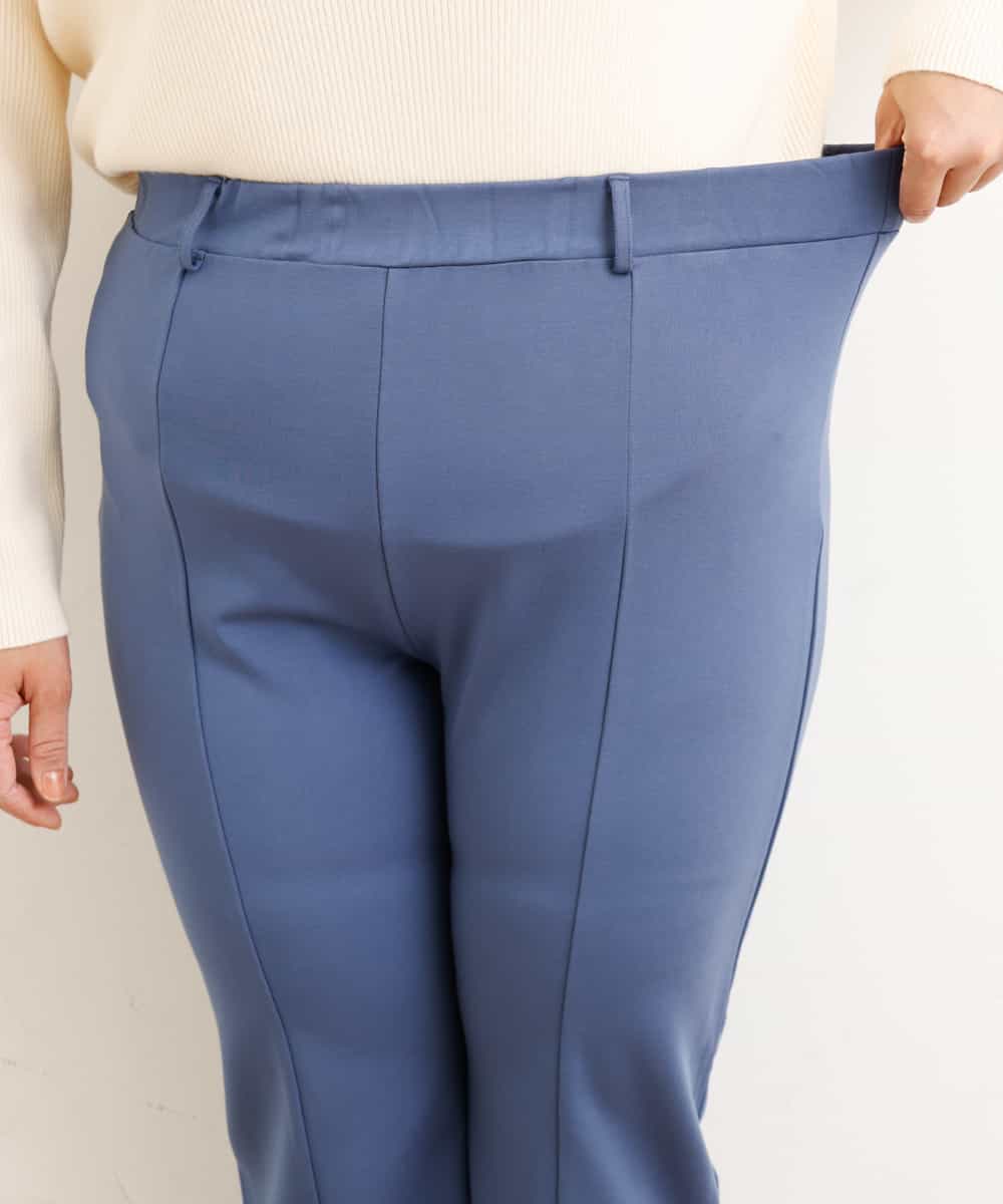 OLLBP29080 eur3(エウルキューブ) 【大きいサイズ】スリットカットソーフレアパンツ ブルー(55)