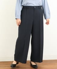 OLLBS25120 eur3(エウルキューブ) 【大きいサイズ/11号サイズあり】Wクロスストレッチワイドパンツ ネイビー(57)