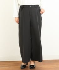 OLLBS25120 eur3(エウルキューブ) 【大きいサイズ/11号サイズあり】Wクロスストレッチワイドパンツ ブラック(94)