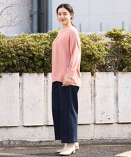 OLLBS27090 eur3(エウルキューブ) 【大きいサイズ】センター切替ワイドデニム ネイビー(57)