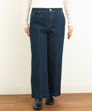 OLLBS27090 eur3(エウルキューブ) 【大きいサイズ】センター切替ワイドデニム ネイビー(57)