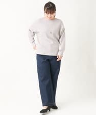OLLBV32099 eur3(エウルキューブ) 【大きいサイズ】ワイドストレートデニムパンツ ネイビー(57)