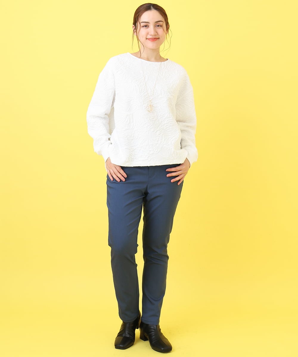 OLLCA13089 eur3(エウルキューブ) 【大きいサイズ】ストレッチスリムパンツ ネイビー(57)