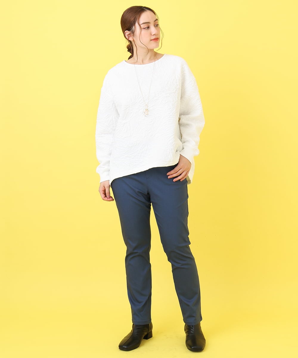 OLLCA13089 eur3(エウルキューブ) 【大きいサイズ】ストレッチスリムパンツ ネイビー(57)