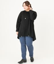 OLLCA13089 eur3(エウルキューブ) 【大きいサイズ】ストレッチスリムパンツ ネイビー(57)
