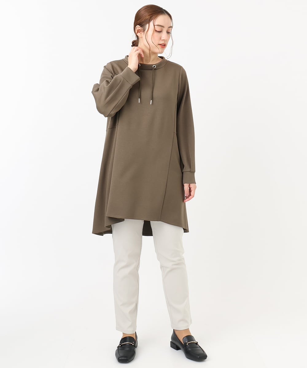 OLLCA13089 eur3(エウルキューブ) 【大きいサイズ】ストレッチスリムパンツ グレージュ(89)