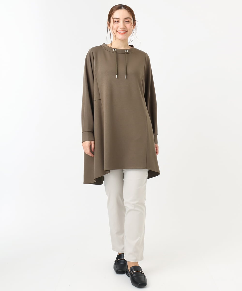 OLLCA13089 eur3(エウルキューブ) 【大きいサイズ】ストレッチスリムパンツ グレージュ(89)
