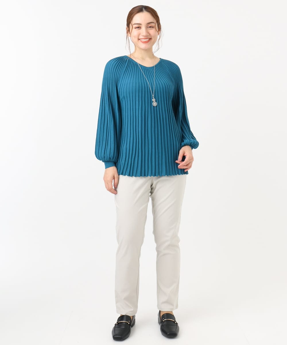 OLLCA13089 eur3(エウルキューブ) 【大きいサイズ】ストレッチスリムパンツ グレージュ(89)