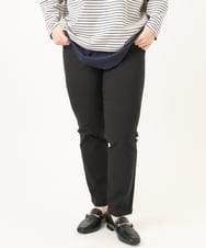 OLLCD01089 eur3(エウルキューブ) 【WEB先行販売】【大きいサイズ】ストレッチスリムパンツ ブラック(94)