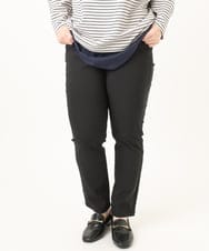 OLLCD01089 eur3(エウルキューブ) 【WEB先行販売】【大きいサイズ】ストレッチスリムパンツ ブラック(94)