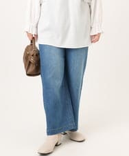 OLLCD10109 eur3(エウルキューブ) 【WEB先行販売】【大きいサイズ】ワイドストレートデニム ライトブルー(50)