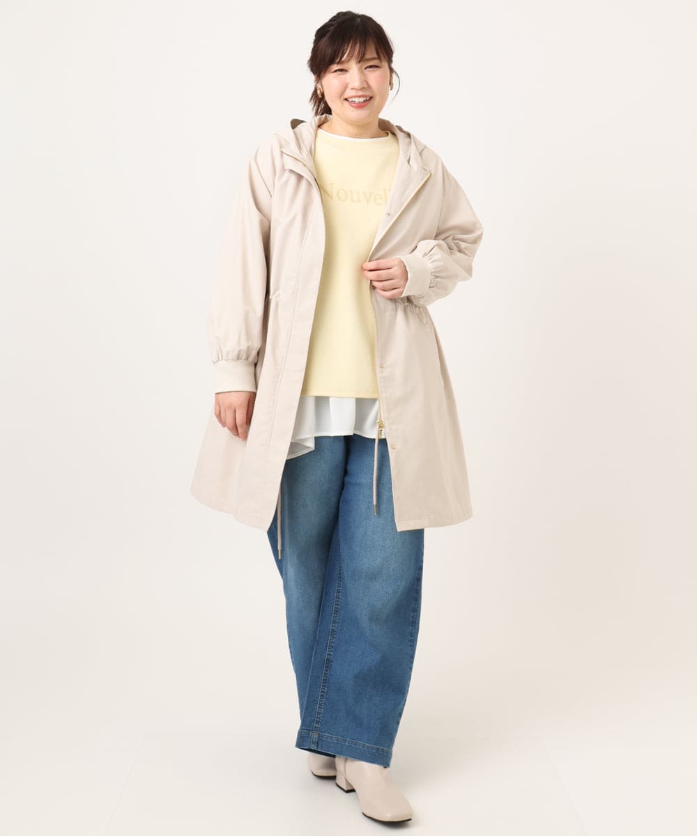 OLLCD10109 eur3(エウルキューブ) 【WEB先行販売】【大きいサイズ】ワイドストレートデニム ライトブルー(50)