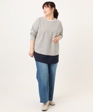 OLLCD10109 eur3(エウルキューブ) 【WEB先行販売】【大きいサイズ】ワイドストレートデニム ライトブルー(50)