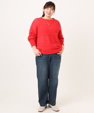 OLLCD10109 eur3(エウルキューブ) 【WEB先行販売】【大きいサイズ】ワイドストレートデニム ネイビー(57)