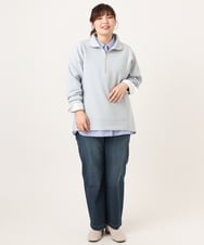 OLLCD10109 eur3(エウルキューブ) 【WEB先行販売】【大きいサイズ】ワイドストレートデニム ネイビー(57)