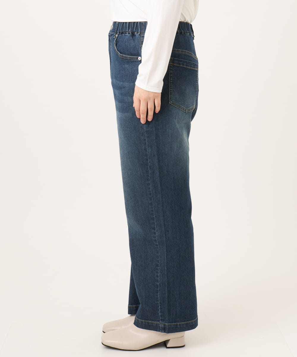 OLLCD10109 eur3(エウルキューブ) 【WEB先行販売】【大きいサイズ】ワイドストレートデニム ネイビー(57)