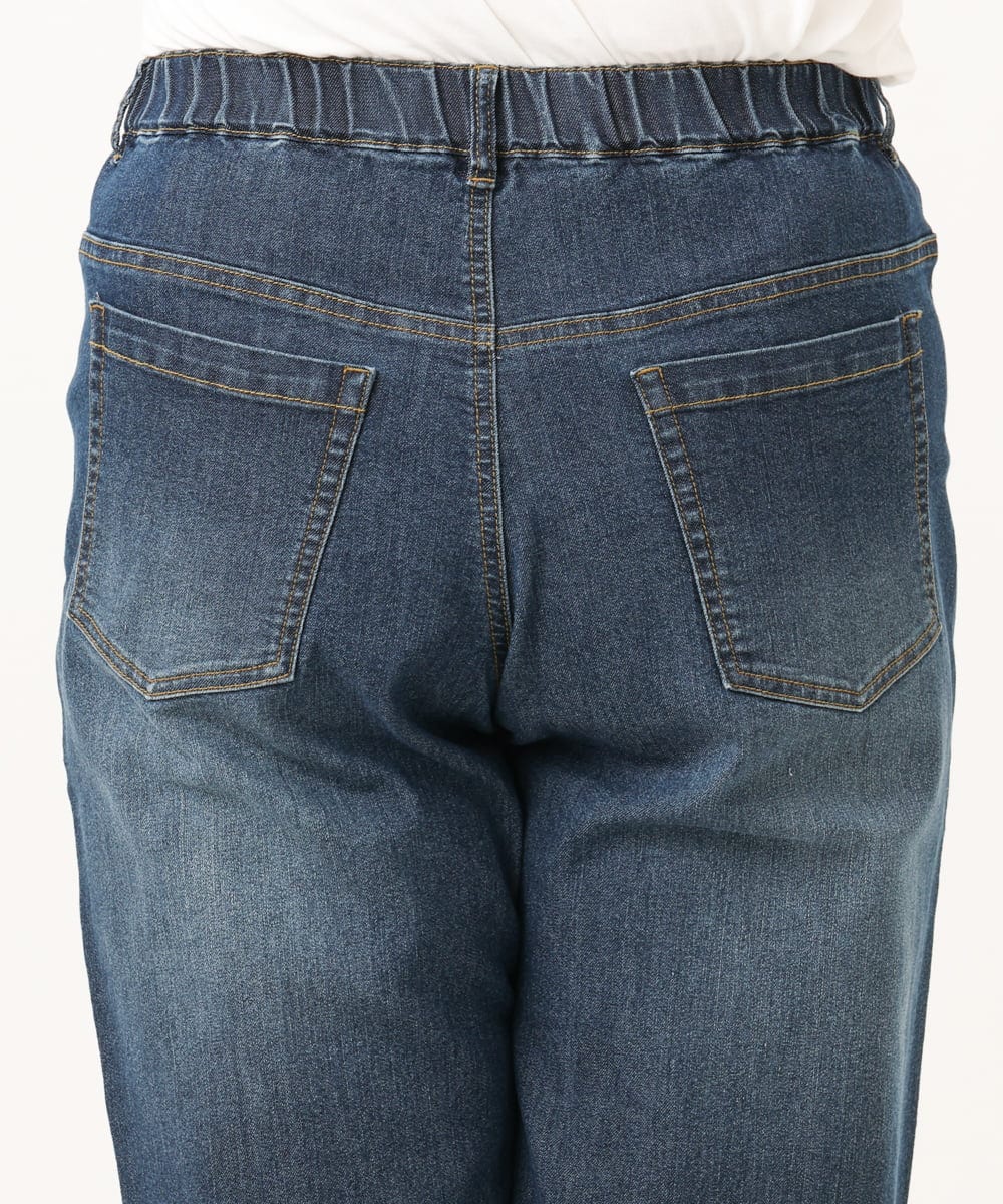 OLLCD10109 eur3(エウルキューブ) 【WEB先行販売】【大きいサイズ】ワイドストレートデニム ネイビー(57)