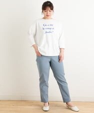 OLLCS04080 eur3(エウルキューブ) 【大きいサイズ】さらさらストレッチストレートパンツ ライトブルー(50)