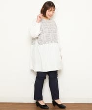 OLLCS04080 eur3(エウルキューブ) 【大きいサイズ】さらさらストレッチストレートパンツ ネイビー(57)