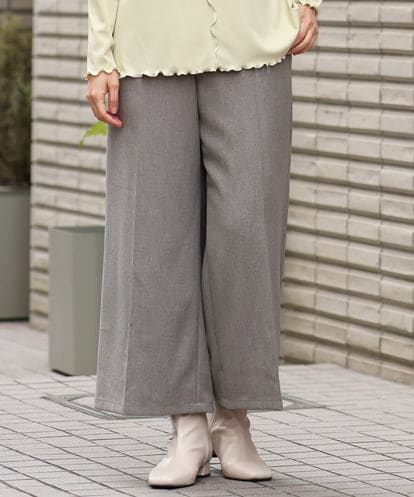 OLLCS06100  【大きいサイズ】センタープレスワイドパンツ