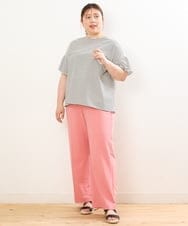 OLLCS12090 eur3(エウルキューブ) 【大きいサイズ/a.v.v×eur3】ストレートワイドパンツ ライトピンク(01)