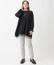 OLLCV08089 eur3(エウルキューブ) 【大きいサイズ】ストレッチスリムパンツ ライトグレー(91)