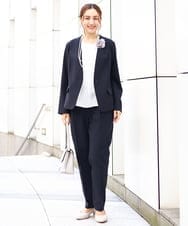 OLLDA01139 eur3(エウルキューブ) 【大きいサイズ/11号サイズあり/セットアップ対応】Wクロスストレッチテーパードパンツ ネイビー(57)