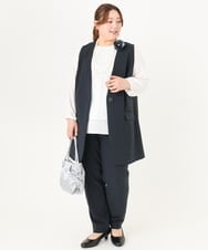 OLLDA01139 eur3(エウルキューブ) 【大きいサイズ/11号サイズあり/セットアップ対応】Wクロスストレッチテーパードパンツ ネイビー(57)