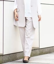 OLLDA01139 eur3(エウルキューブ) 【大きいサイズ/11号サイズあり/セットアップ対応】Wクロスストレッチテーパードパンツ グレージュ(89)