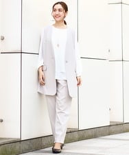 OLLDA01139 eur3(エウルキューブ) 【大きいサイズ/11号サイズあり/セットアップ対応】Wクロスストレッチテーパードパンツ グレージュ(89)