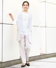 OLLDA01139 eur3(エウルキューブ) 【大きいサイズ/11号サイズあり/セットアップ対応】Wクロスストレッチテーパードパンツ グレージュ(89)