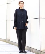 OLLDA01139 eur3(エウルキューブ) 【大きいサイズ/11号サイズあり/セットアップ対応】Wクロスストレッチテーパードパンツ ブラック(94)