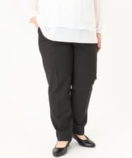 OLLDA01139 eur3(エウルキューブ) 【大きいサイズ/11号サイズあり/セットアップ対応】Wクロスストレッチテーパードパンツ ブラック(94)