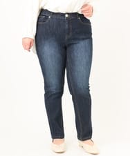 OLLDA15089 eur3(エウルキューブ) 【大きいサイズ】ストレッチスリムデニム ネイビー(57)