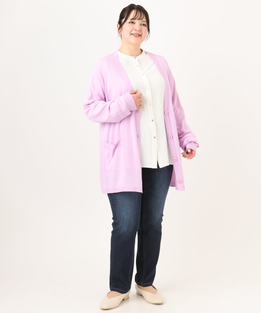 OLLDA15089 eur3(エウルキューブ) 【大きいサイズ】ストレッチスリムデニム ネイビー(57)