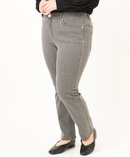 OLLDA15089 eur3(エウルキューブ) 【大きいサイズ】ストレッチスリムデニム ライトグレー(91)