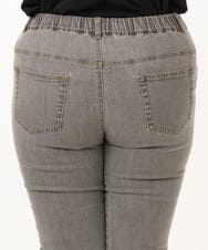 OLLDA15089 eur3(エウルキューブ) 【大きいサイズ】ストレッチスリムデニム ライトグレー(91)