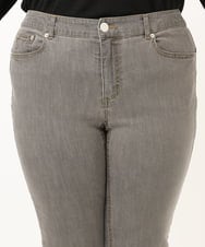 OLLDA15089 eur3(エウルキューブ) 【大きいサイズ】ストレッチスリムデニム ライトグレー(91)