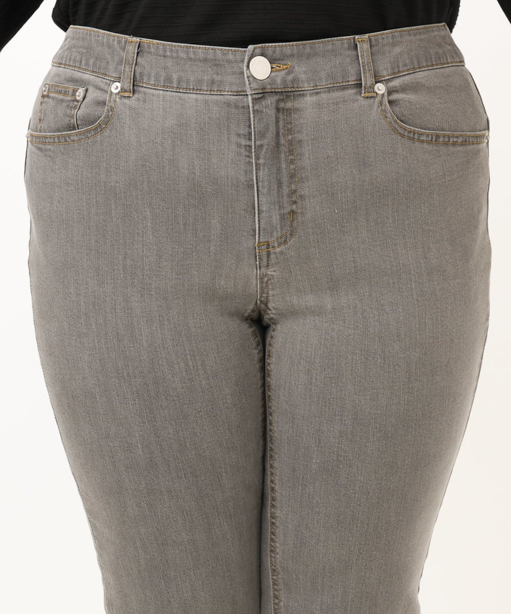 OLLDA15089 eur3(エウルキューブ) 【大きいサイズ】ストレッチスリムデニム ライトグレー(91)