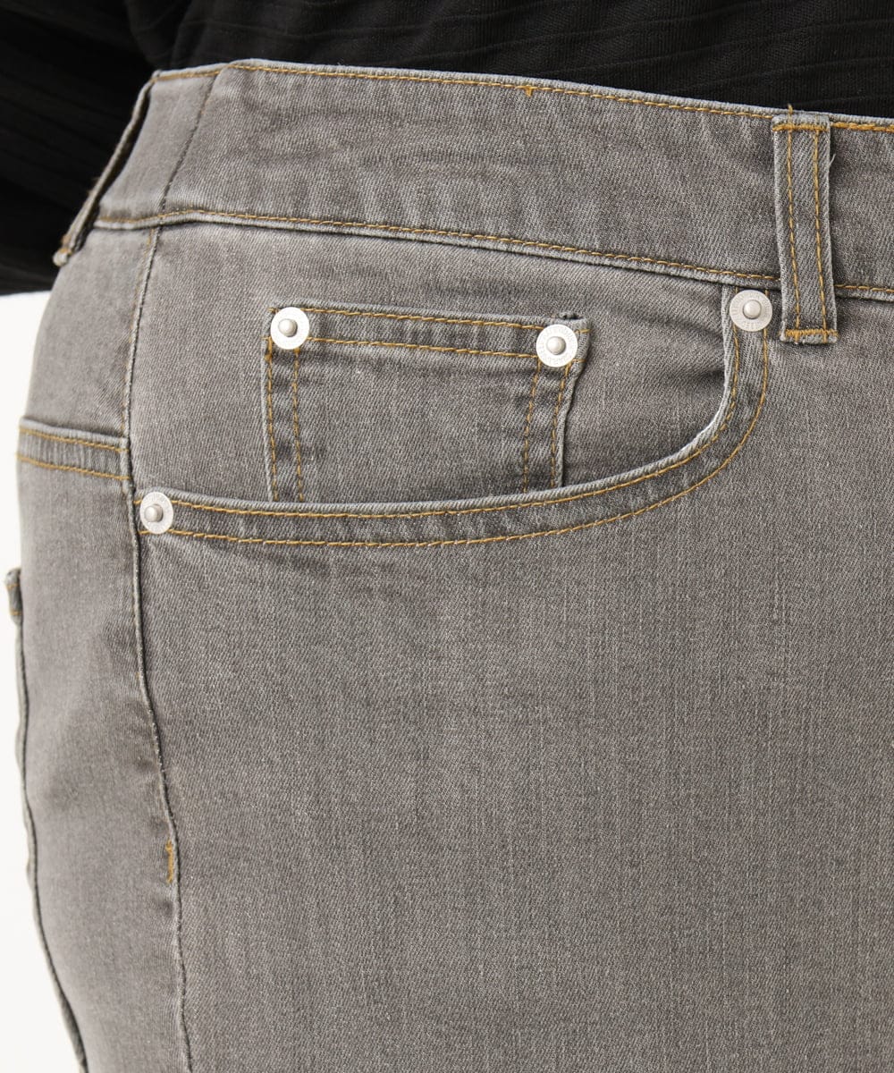 OLLDA15089 eur3(エウルキューブ) 【大きいサイズ】ストレッチスリムデニム ライトグレー(91)