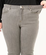 OLLDA15089 eur3(エウルキューブ) 【大きいサイズ】ストレッチスリムデニム ライトグレー(91)