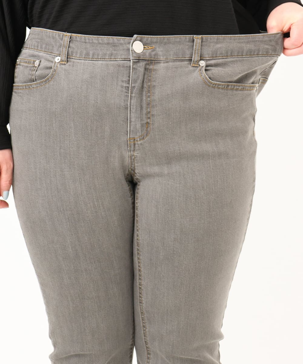 OLLDA15089 eur3(エウルキューブ) 【大きいサイズ】ストレッチスリムデニム ライトグレー(91)