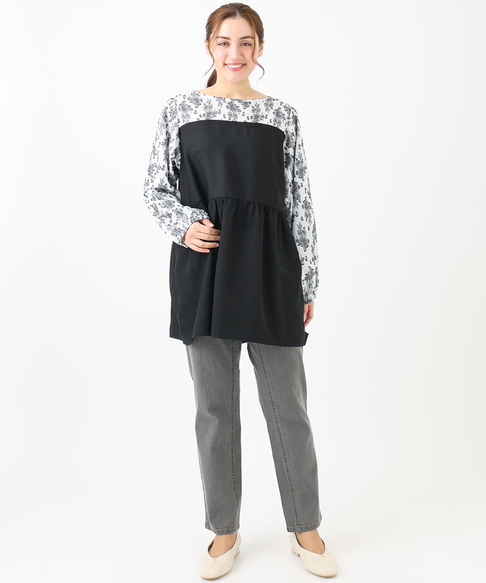 OLLDA15089 eur3(エウルキューブ) 【大きいサイズ】ストレッチスリムデニム ライトグレー(91)