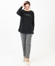 OLLDA15089 eur3(エウルキューブ) 【大きいサイズ】ストレッチスリムデニム ライトグレー(91)