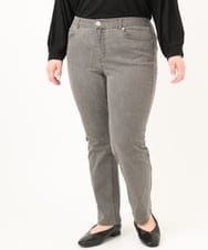 OLLDA15089 eur3(エウルキューブ) 【大きいサイズ】ストレッチスリムデニム ライトグレー(91)