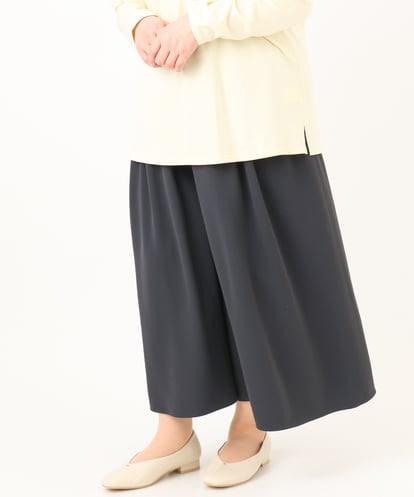 OLLDA25099 eur3 【大きいサイズ】ギャザーフレアパンツ