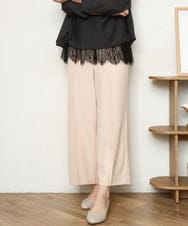 OLLDD02119 eur3(エウルキューブ) 【WEB先行販売】【大きいサイズ】センタープレスワイドパンツ ライトピンク(01)