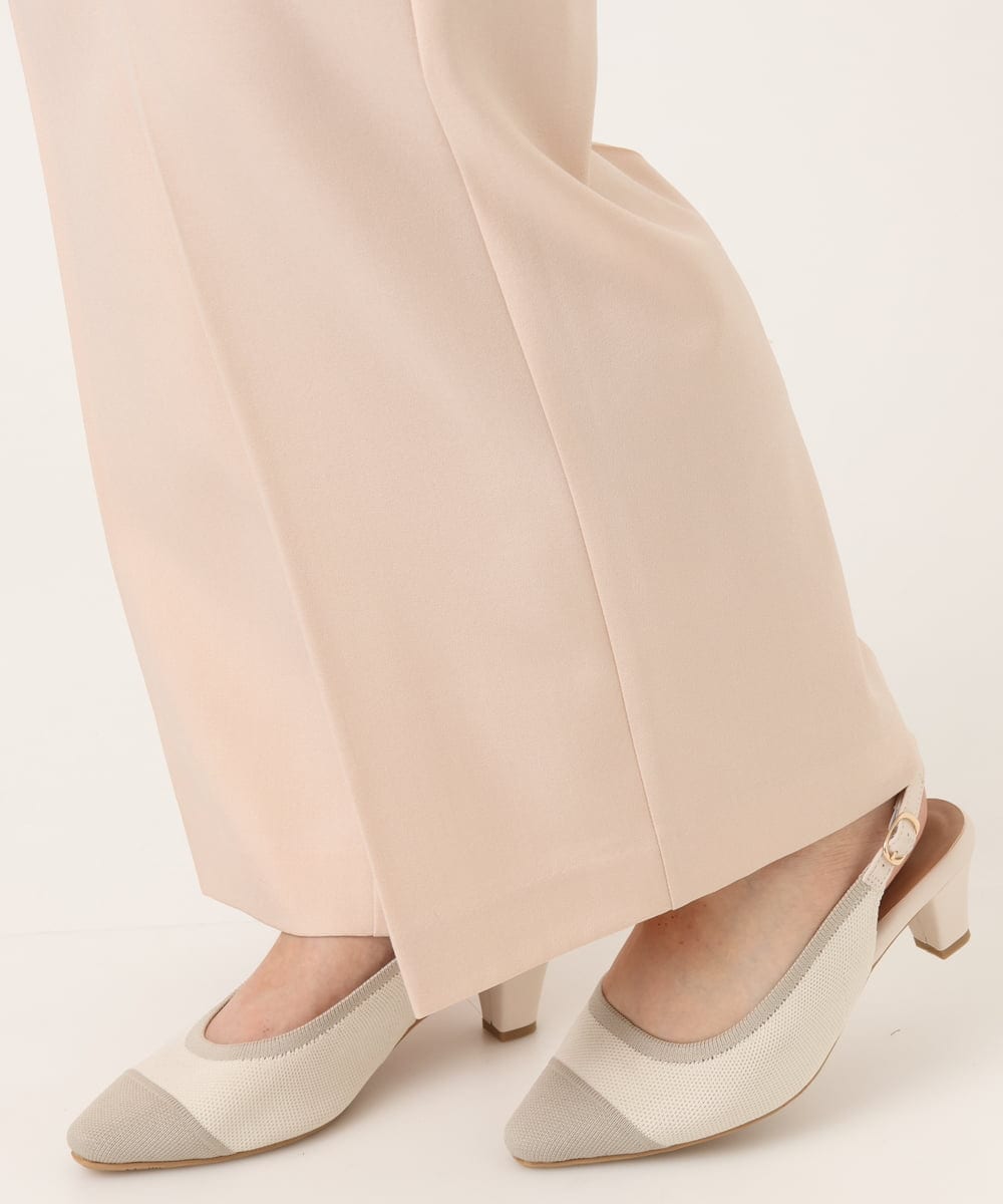 OLLDD02119 eur3(エウルキューブ) 【WEB先行販売】【大きいサイズ】センタープレスワイドパンツ ライトピンク(01)