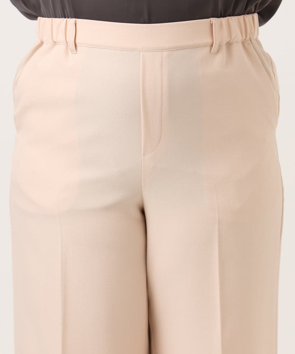 OLLDD02119 eur3(エウルキューブ) 【WEB先行販売】【大きいサイズ】センタープレスワイドパンツ ライトピンク(01)